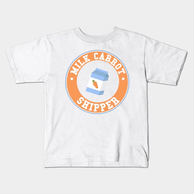 Enhypen milk carrot shipper typography Kids T-Shirt by Oricca